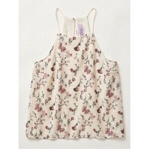 ALYA Swiss Dot Floral Halter Blouse Y2K Fairycore Coastal Boho Romantic Top - S